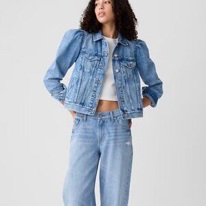 NEW Gap Puff-Sleeve Denim Jacket